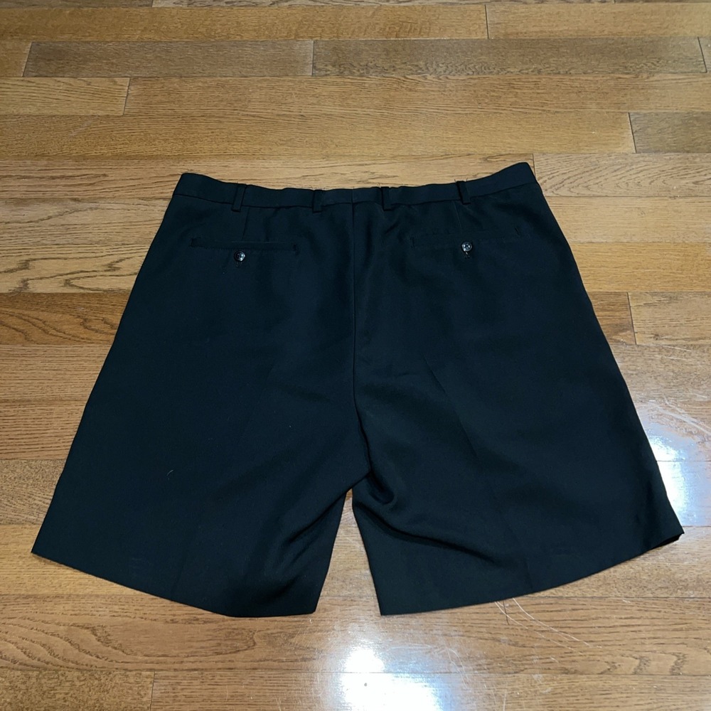 Alan Flusser Golf Men Pleated Dress Shorts Sz 40 Black Lightweight Poly Classic - Picture 9 of 11